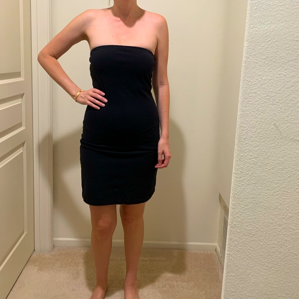 Victoria’s Secret black, strapless, black dress